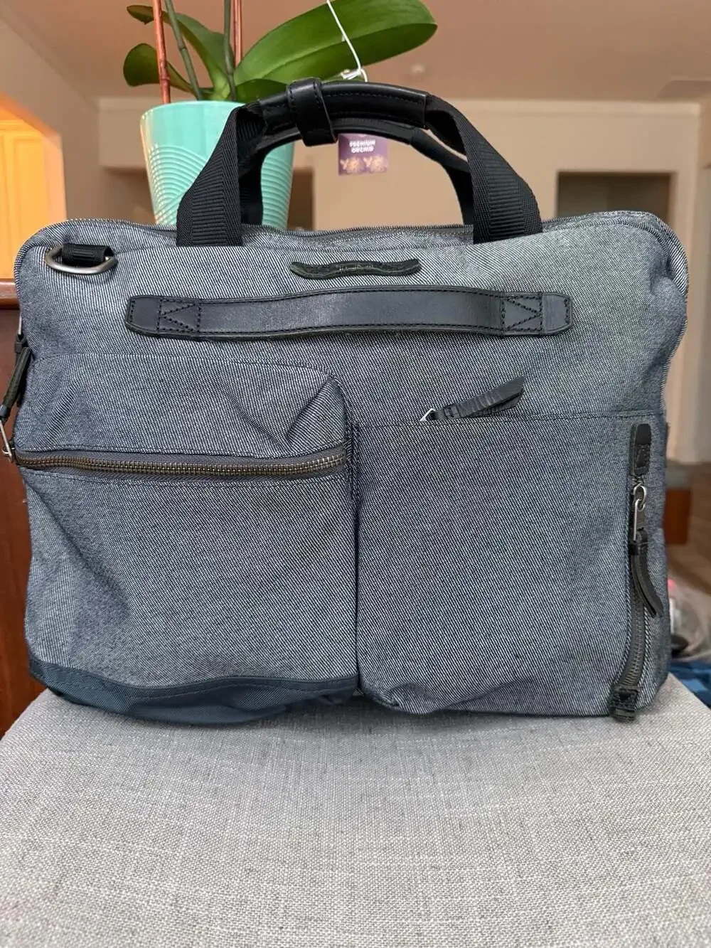 Tumi Alpha Bravo Slim Briefcase in Charcoal Grey Ballistic Nylon